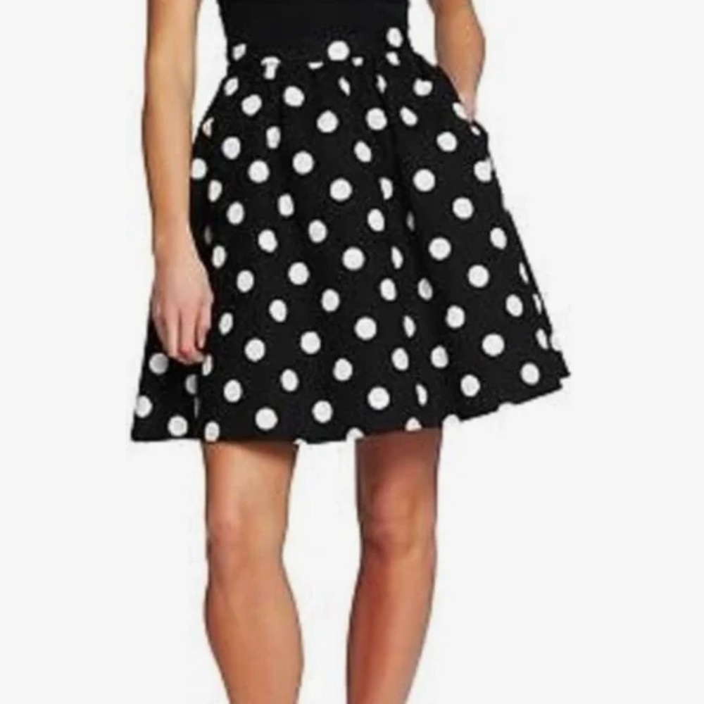 CeCe Polka Dot Skirt Black and White Size 4